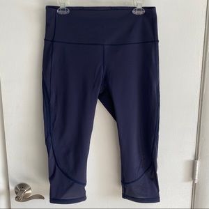 Lululemon High Rise Fresh In Mesh Crop 19” Navy 10
